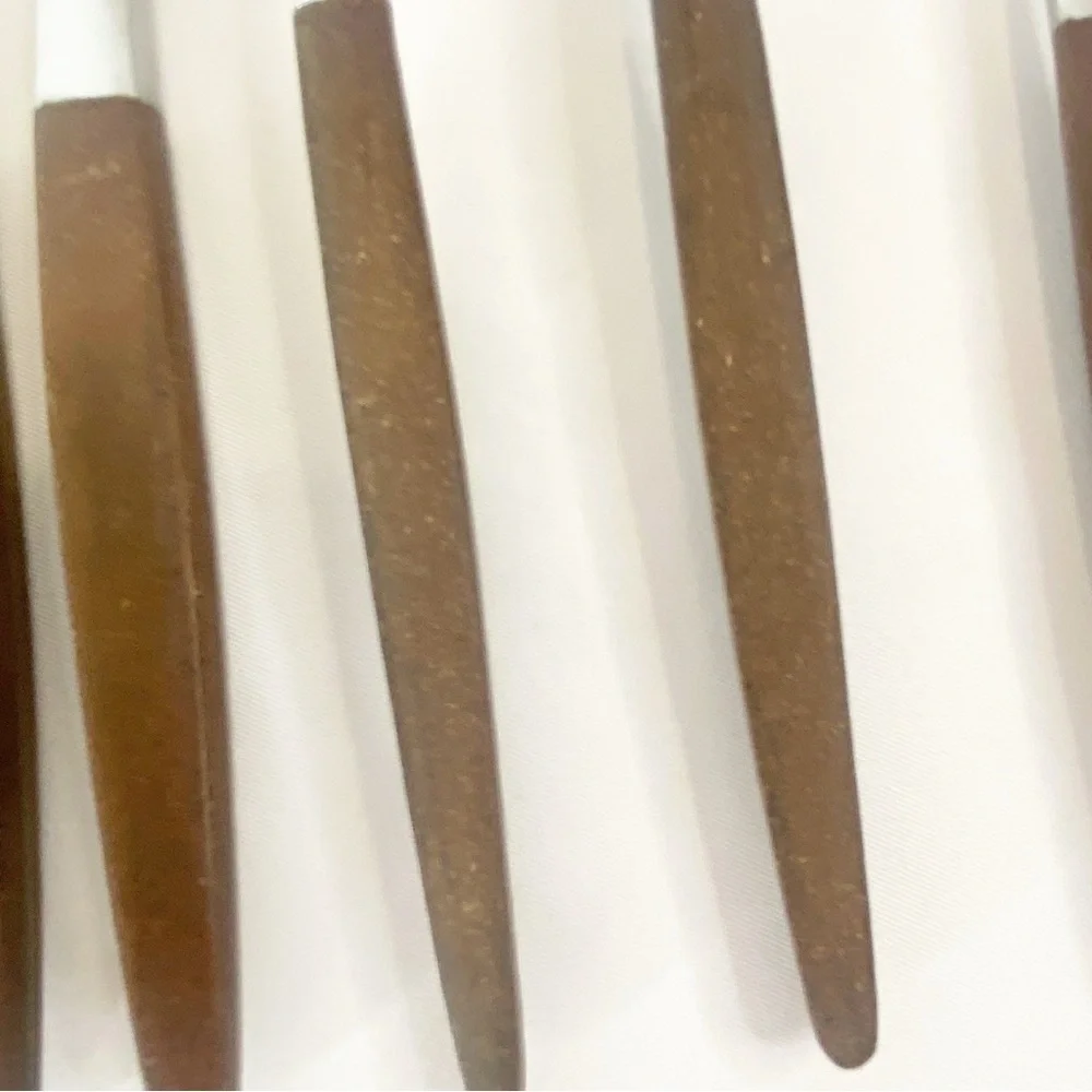 Pyramid Mix Lot 9 Replacement Flatware Wood Handles Japan Vintage Stainless MCM